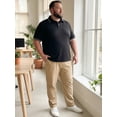 thumbnail image 5 of DARING DIVA Men's Big Tall Contrast Trim Short Sleeve Work Office Golf Shirts 3XL Black, 5 of 7