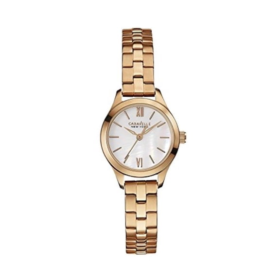 Caravelle Ny Women's Rose-Tone Stainless Steel White Mother Of Pearl Dial Movement: Quartz