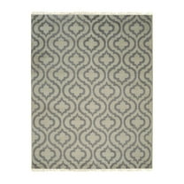 EORC Gray Hand Knotted Wool Contemporary Moroccan Rug, 8' x 10'