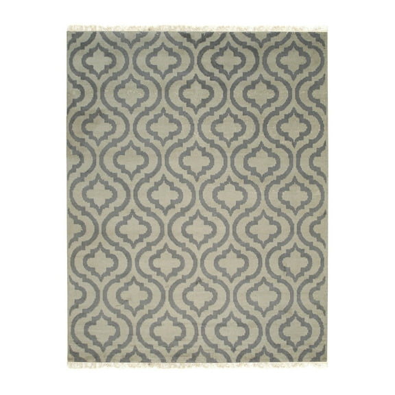 EORC Gray Hand Knotted Wool Contemporary Moroccan Rug, 8' x 10'