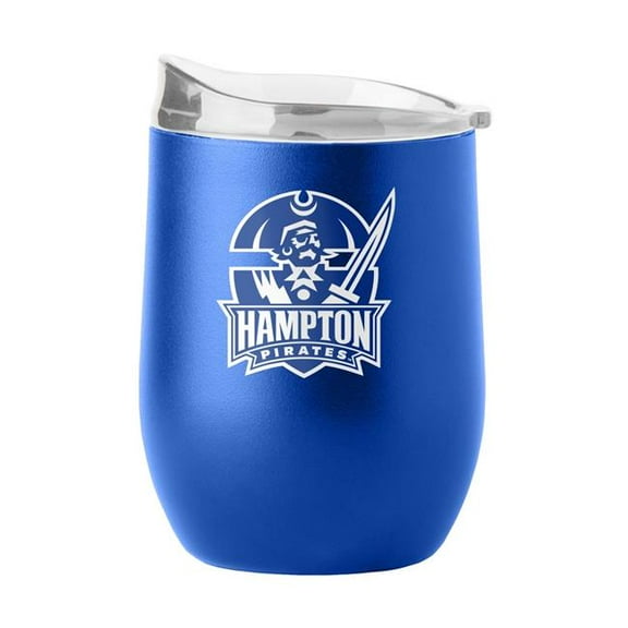 Logo Brands 889-S16PB-34 Hampton University 16 oz Flipside Powder Coat Curved Beverage