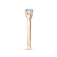 thumbnail image 3 of ANGARA Natural Classic Round Aquamarine and Diamond Three Stone Ring in 14K Rose Gold for Women (Size-5mm) | March Birthstone, Birthday, Anniversary, Jewelry Gift for Women | Natural Aquamarine Ring, 3 of 9