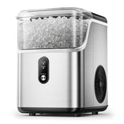 Simzlife Nugget Ice Maker Countertop, 35lbs/24H Portable Sonic Ice Machine with Self-Cleaning, Chewable Pellet Ice Maker for Home Kitchen Office RV, Stainless Steel