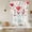 Green Red Pink, variant on Valentines Tie Up Curtains 45 Inches Long, Kitchen Window Curtains Over Sink, Pink Red Love Heart Spring Green Botanical Small Window Curtains Shade Balloon Curtains Valances for Bedroom/Cafe 34"x45"
