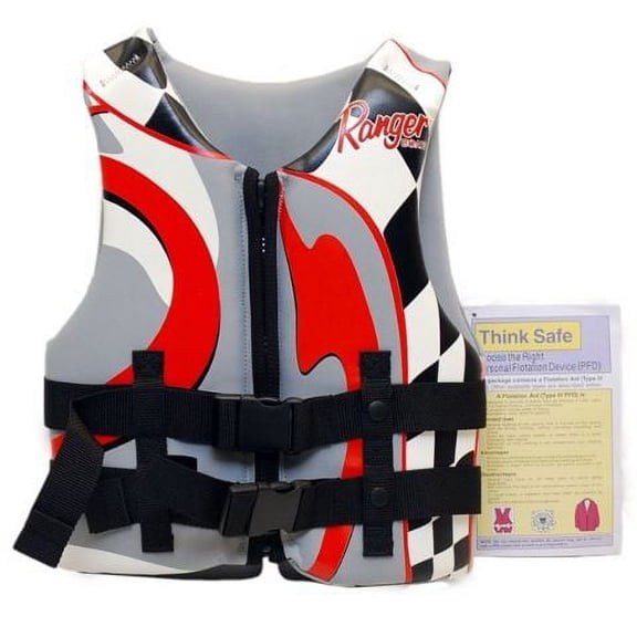 Ranger Boat Life Jacket 303Y | Type III Youth Gray Red