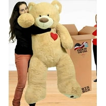 Giant 5 Foot Teddy Bear 60 Inches Soft Big Plush Valentines Day Gift, Huge and Fully-Stuffed, Heart on Chest to Express Love, Huge Stuffed Animal in Big Box Ready to Hug