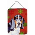 thumbnail image 1 of Carolines Treasures LH9327DS1216 12 x 16 Po. Basset Hound Flocons de Neige Rouges Impressions Murales et de Porte en Métal Aluminium de Noël, 1 of 2