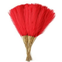 Faux Grass,Bexikou 30 Stems Artificial Grass,18''Fake Fluffy Plants Boho Decor for Living Room Home Office Wedding(Red)