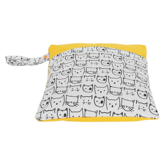 Bolsa De Pañales De Tela, 2 Bolsillos Con Cremallera Patrón De Dibujos Animados Impermeables Bolsas De Almacenamiento De Pañales Para Viajar Para El Bebé