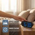 thumbnail image 6 of REGALWOVEN Oval Digital Alarm Clock Bedroom, Alarm Clocks Big Number Dimmable Snooze, 12/24H Deep for Sleepers 7.1 x 3.1 x 1.2 inch Black Blue, 6 of 7