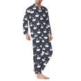 thumbnail image 2 of Honeii Swan And Flowers1 Pattern Mens Pajamas Set,2pcs Men's Lounge Long Sleeve Sleep Shirt and Pajama Bottoms Sleepwear Set,Mens Pjs Sets-XX-Large, 2 of 7