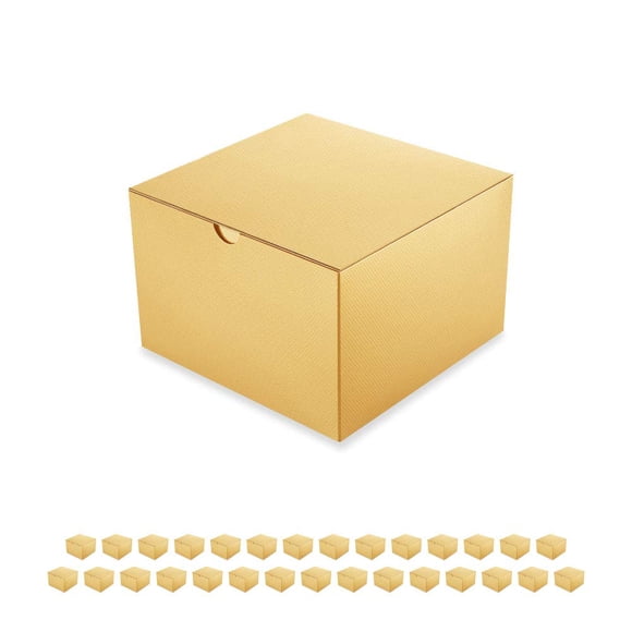 Cajas de regalo PACKQUEEN, 15 x 15 x 10 cm, color dorado con tapa, 30 unidades