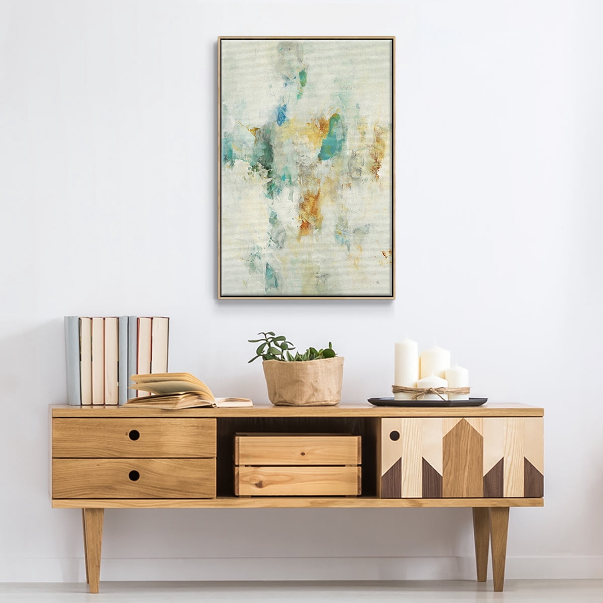 Let's Dance Framed Premium Gallery Wrapped Canvas - Ready to Hang - 27 x 41 - Natural Wood Floating Frame