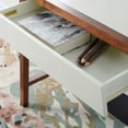 thumbnail image 4 of SAFAVIEH Marwood Modern Style Rectangle Desk, White/Walnut (42 in. W x 20 in. D x 30 in. H), 4 of 13