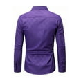 thumbnail image 7 of YLSDY Men's Dress Shirts Long Sleeve Collared Slim Fit Business Casual Outfits Wrinkle-Free Button Down Shirts Casual Suit Purple M, 7 of 7