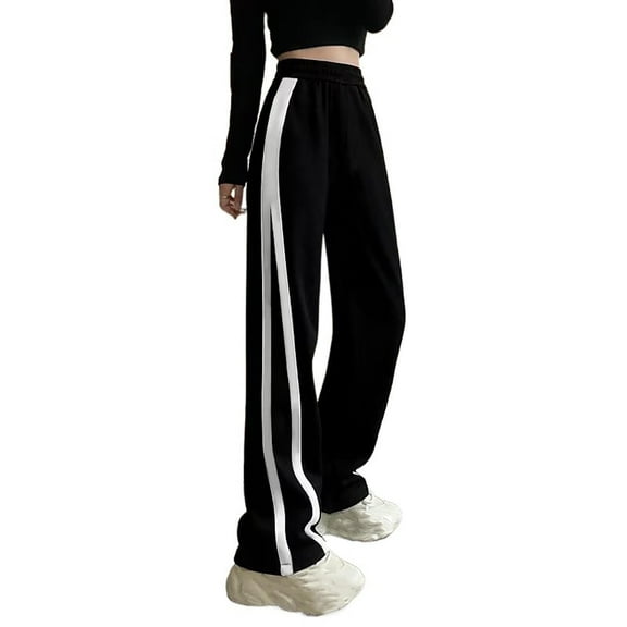 Odeerbi 4-14 Years Teen Girls Summer Ice Silk Wide Leg Pants Workout Athletic Sports Sweatpants Breathable Striped Casual Pants
