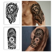 Yazhiji Full Arm Temporary Tattoos 8 Sheets and Half Arm Shoulder Waterproof Tattoos 8 Sheets, Extra Large Tattoo Stickers for Men and Women (22.83X7.1)