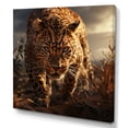 thumbnail image 2 of Designart "Wild Leopard at Sunset I" Animals Wall Art - Modern Brown Leopard Entryway Wall Art, 2 of 6