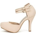thumbnail image 4 of Dream Pairs Office-02 Women's Classy Mary Jane Double Ankle Strap Almond Toe High Heel Pumps Shoes Office-02 Nude/Nubuck Size 6, 4 of 4