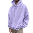 thumbnail image 5 of Valora Men Sweatshirt Hoodies for Men Pullover Reflective Hoodie Lightweight Pullover Hoodie Sweatshirts Work Sweatshirts for Mens Sweatshirt Mens Athletic Hoodies Purple L, 5 of 6