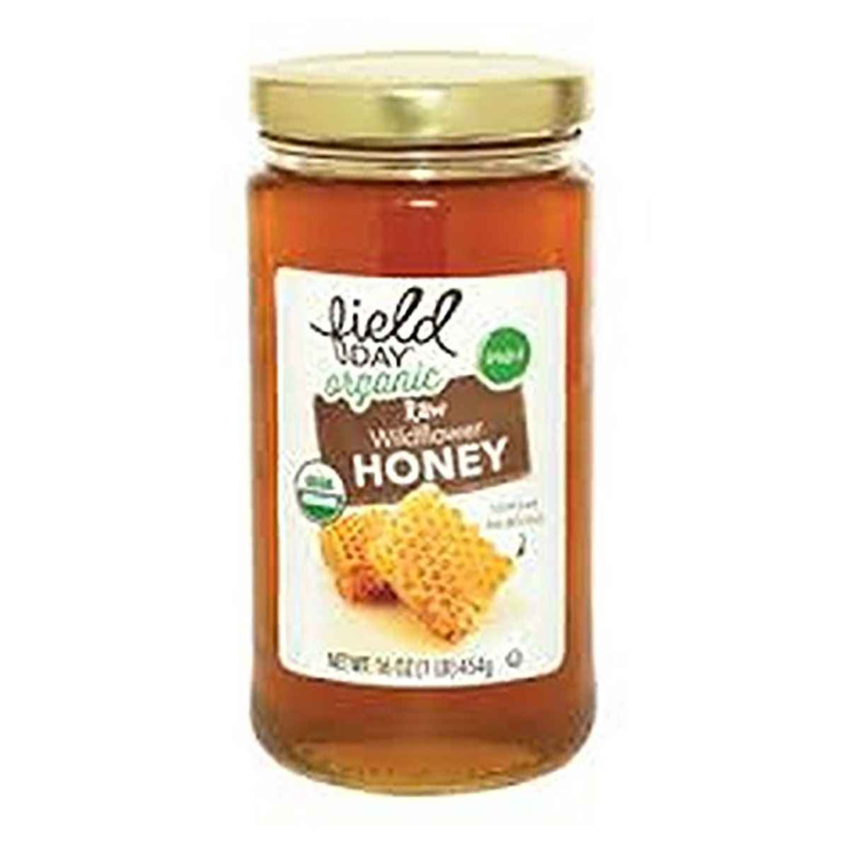 Field Day 100% Organic Honey; Raw Wildflower (Case of 12 12 oz) by Field Day