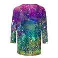 thumbnail image 4 of EQWLJWE Womens Sequin Tops Casual Multicolor 3/4 Sleeve Glitter Sparkly Loose Fit Blouse Round Neck Dressy Shirts for Evening Party Club Music Festival(S-5Xl), 4 of 5