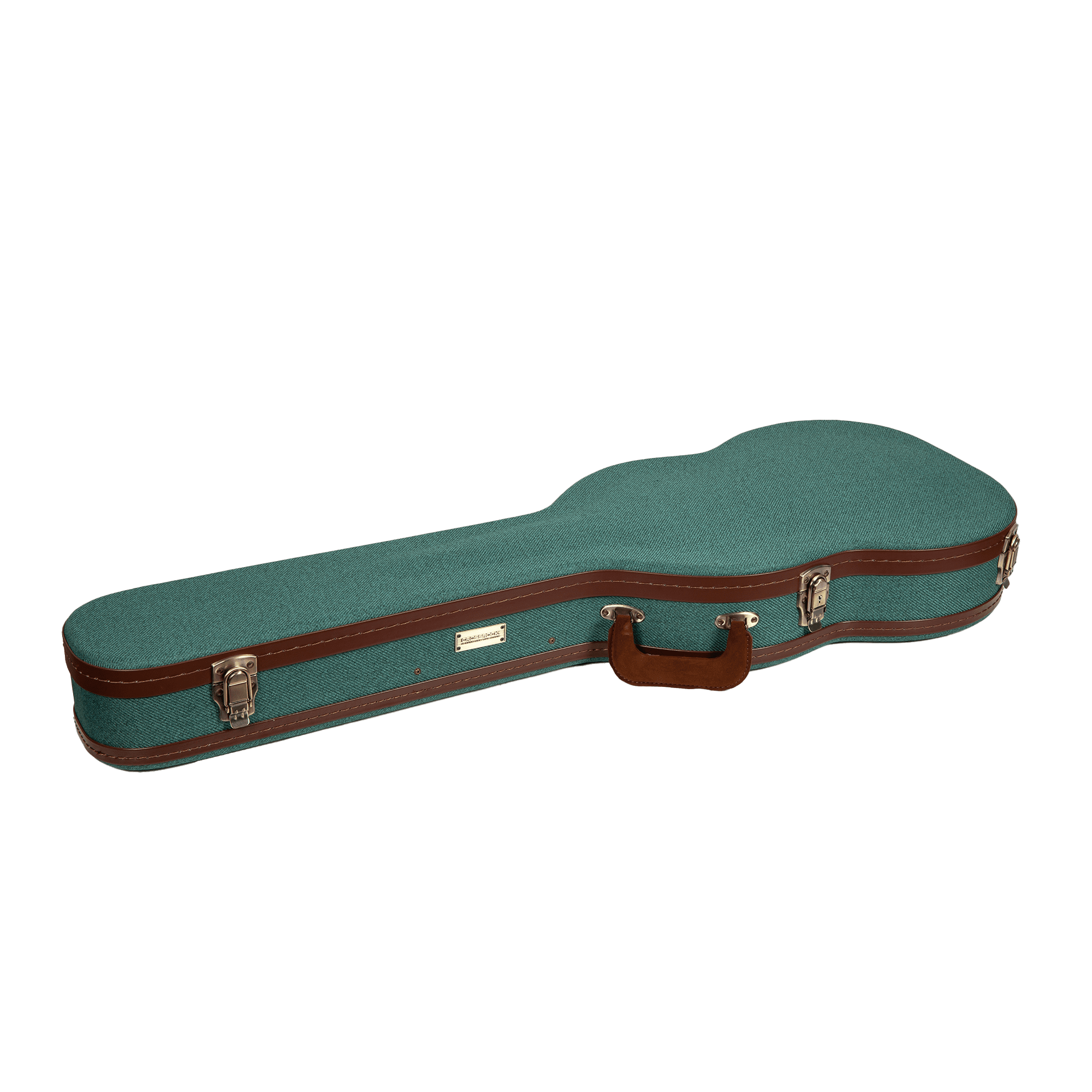 Crossrock Master Series - Wooden SG Electric Guitar Case - Security Lock, Genuine Leather Handle, Reinforced Hardware, Metal Feet, Storage Space- Malachite Blue Tweed