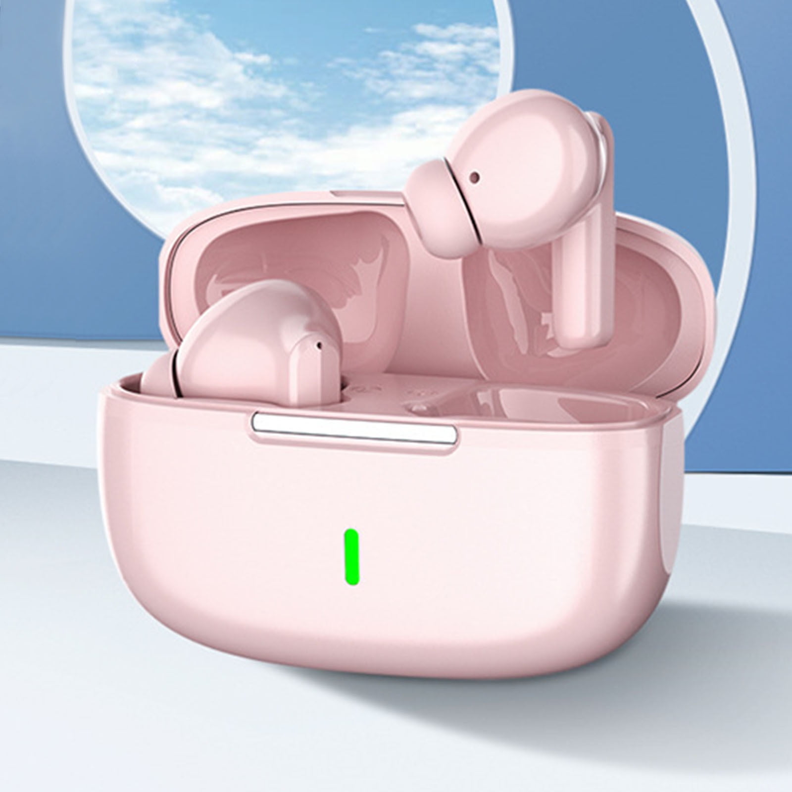 Wireless Earbuds bluetooth 5.4 Headphones Deep Bass and Noise Cancellation, 50 Hrs Playtime Bluetooth Ear Buds Led Display Wireless Headphones, IPX7 Waterproof Wireless Earphones for Android iOS,Pink