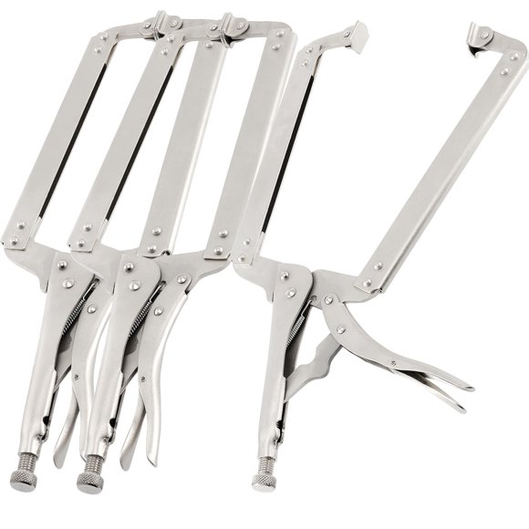 JOIKIT 3PCS 18 Inch C-Clamp Locking Pliers, Welding Pliers, C-Clamp with Swivel Pads, Vise Grip C-Clamp for Carpentry, Welding, Electrical