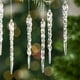 thumbnail image 5 of Adornos colgantes navideños transparentes de carámbanos | Paquete de 12 adornos transparentes y ligeros para árbol con cordón | Decoración colgante duradera para árboles de Navidad, ventanas,, 5 of 5