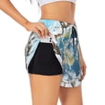 thumbnail image 3 of Lsque World Travel Printed Women's Running Shorts with Liner Pockets,Elastic Quick Dry Workout Athletic Gym Yoga Shorts,Womens High Waist Shorts-Small, 3 of 9