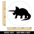 thumbnail image 2 of Triceratops Dinosaur Solid Self-Inking Rubber Stamp Ink Stamper - Fuchsia Ink - Small 3/4 Inch, 2 of 7