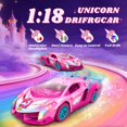 thumbnail image 3 of RC Car Tqeieu Unicorn Rainbow Glow & Drift Wing 1:18 para niñas, 3 of 7