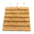thumbnail image 2 of BambooMN 5" Tall Bamboo Skewer Holder Food Display Step Skewers Stand w/ 180 Holes - Natural Color - 3 Skewer Holders, 2 of 3