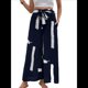 thumbnail image 1 of Pantalones para Mujer, Estampado Bohemio, Pierna , Cintura Alta, Holgados, con Cordón y Bolsillos, Informales, Verano 2025. Azul Marino S, 1 of 9