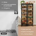 thumbnail image 7 of Tribesigns Wood Fruit and Vegetable Storage Rack Set of 2, 5-Tier Narrow Snack Stand Fruit Basket Kitchen Stand, Rustic Brown and Black, 7 of 7