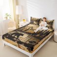 thumbnail image 4 of jejeloiu Wild Bear Bed Sheets,Rustic Fishing Hunting King Sheets For Men Women 4pcs, 4 of 7