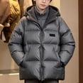 thumbnail image 2 of ZACPNCV Boys Puffer Jacket Kids Faux 2-Piece Hooded Winter Coat with Knit Sweater Layer Thickened Warm Quilted Coat Zip-Up Cold Weather Outerwear,Gray, 2 of 8