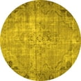 thumbnail image 1 of Ahgly Company Machine Washable Indoor Round Persian Yellow Traditional Area Rugs, 7' Round, 1 of 4