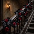 thumbnail image 5 of Aurorax Halloween Garland Indoor Decor,Gothic Furniture Accents Red Black Dark Academia 4 Size Thanksgiving Halloween Decorations Indoor for Mantle Staircase Porch Home Desktop Centre, 5 of 5