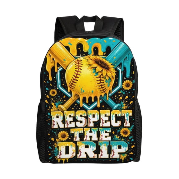 Sport Lover Baseball Backpack Full Front Print Travel Laptop Bag for Men and Women