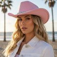 thumbnail image 2 of RUINIXCW Cowboy Cowgirl Hat For Women Men Western Hats Rhinestone Cowboy Hat Wide Brim Cow Girl Rodeo Hat Felt Jazz Cap For Rodeo Party, 2 of 9