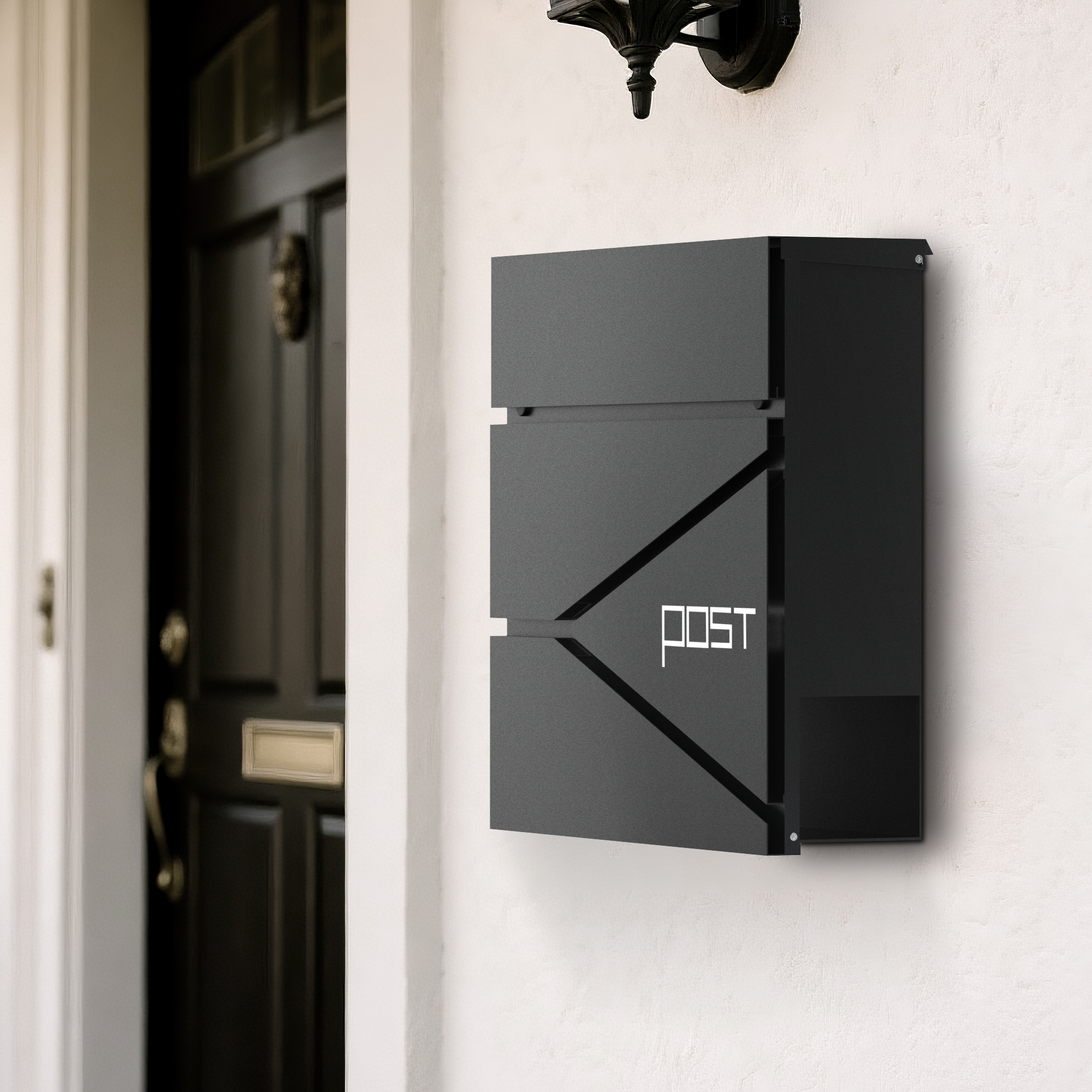 Lockable Wall Mounted Mailbox With 2 Keys For House, Large Capacity Mailboxes For Outside,  14.16" X 14.57" X 3.15"