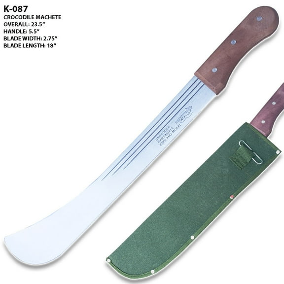 23.5" Crocodile Machete with Sheath