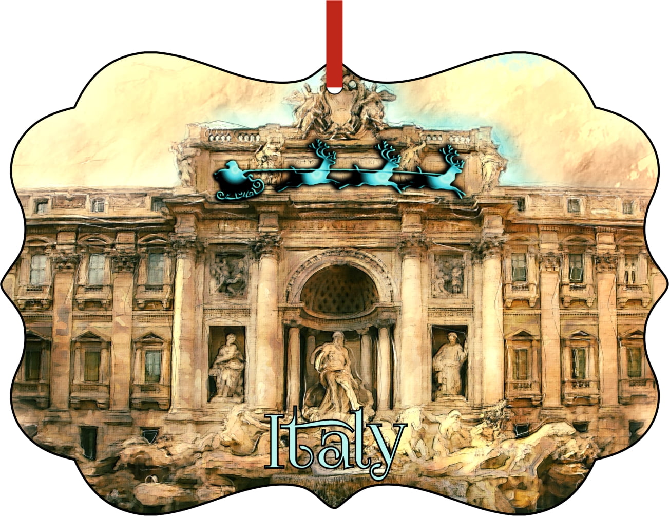 Christmas Dã Cor Santa Christmas Ornaments Italy Rome Trevi Fountain Ornament Christmas Dã Cor Walmart Com Walmart Com