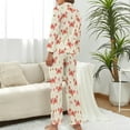 thumbnail image 3 of Top-kevin Womens Pajamas Set Cute Capybara Flowers Soft Long Sleeve Sleepwear Button Down Sets, 3 of 12