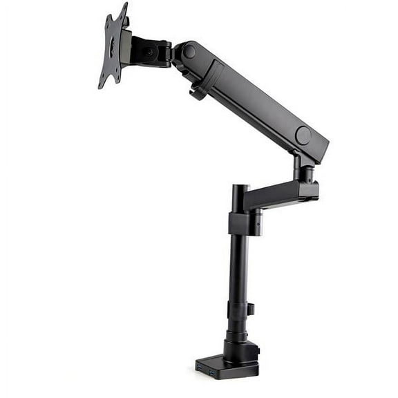 StarTech Desk Mount Monitor Arm With 2x USB 3.0 Ports, Pole Mount Full Motion Single Arm Monitor Mount up to 17.6lbs./8kg VESA Display, Ergonomic Articulating Monitor Arm, Clamp/Grommet - Small