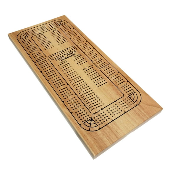 Tabla de cribbage WE Games para 4 jugadores de madera con pinzas de plástico