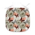 thumbnail image 1 of Butterfly Dining Chair Pad, Poppy Blossoms and Butterflies Wildlife Garden Forest Theme Vintage Style, Water Resistant Pillow with Straps for Seats, 6 Pieces Set, Orange Black Khaki, by Ambesonne, 1 of 5
