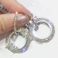 thumbnail image 5 of CNKOO Fashion Rhinestone Double Circle Hoop Earrings for Women Geometric 8 Infinity  Rings Drop Earrings Party Jewelry Charm, 5 of 5